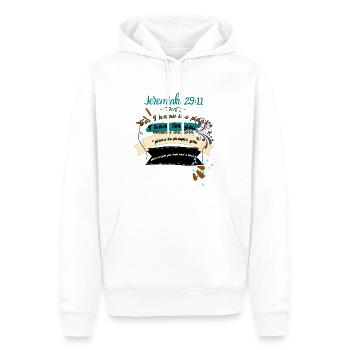 Jeremiah 29,11 - Männer Premium Bio Hoodie - Weiß - Vorne - Nico (187cm)