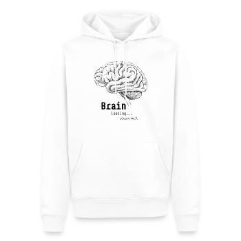 brain loading - Männer Premium Bio Hoodie - Weiß - Vorne - Nico (187cm)