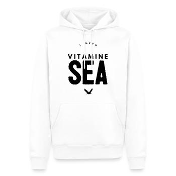 I NEED VITAMINE SEA - Sweat à capuche Premium bio Homme - blanc - Devant - Nico (187cm)
