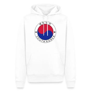 South Korea - Männer Premium Bio Hoodie - Weiß - Vorne - Nico (187cm)