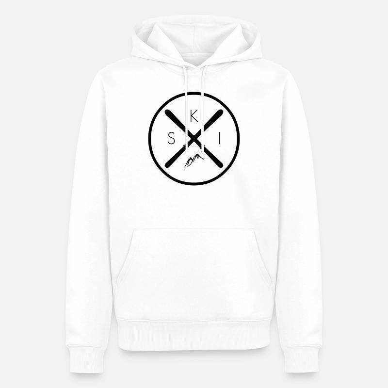 brettl croix - Sweat à capuche Premium bio Homme - blanc