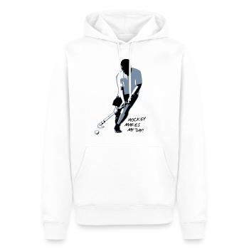 Hockey Player - Herre Premium økologisk hoodie - hvid - Foran - Nico (187cm)