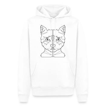 ami chat, ami de chat, chemise de chat - Sweat à capuche Premium bio Homme - blanc - Devant - Nico (187cm)