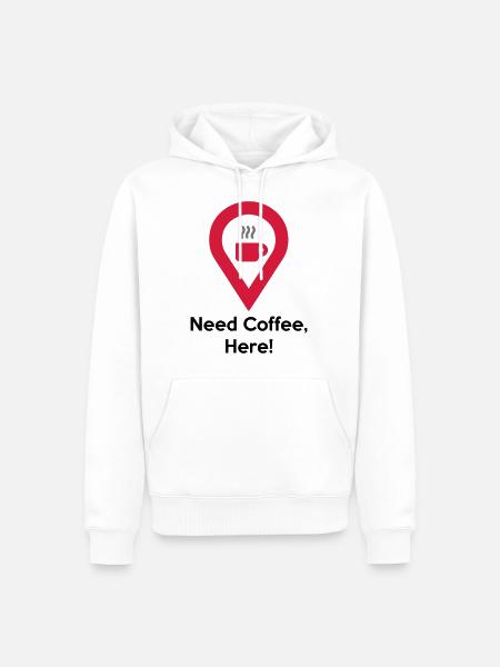 Bedarfs-Kaffee - Männer Premium Bio Hoodie - Weiß