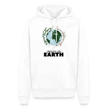 Paix sur terre, paix, liberté, idée de cadeau - Sweat à capuche Premium bio Homme - blanc - Devant - Nico (187cm)