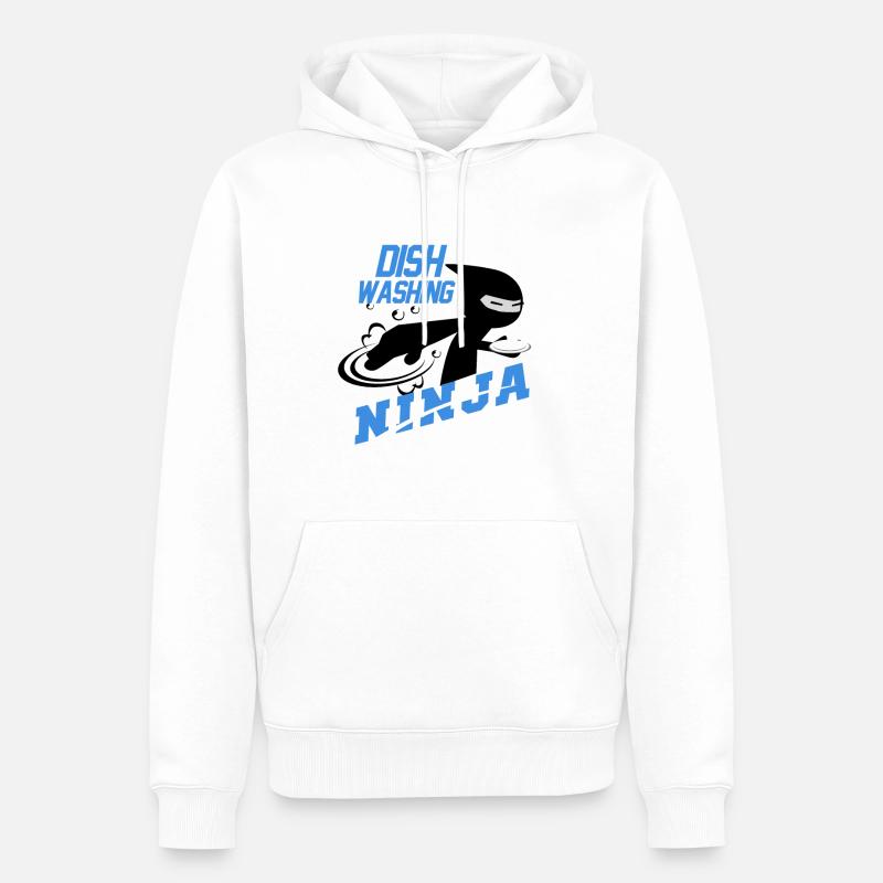 Dishninja - Männer Premium Bio Hoodie - Weiß
