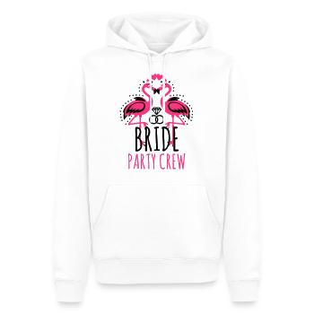 Bride Braut Party Crew JGA Flamingos Eheringe 103 - Männer Premium Bio Hoodie - Weiß - Vorne - Nico (187cm)