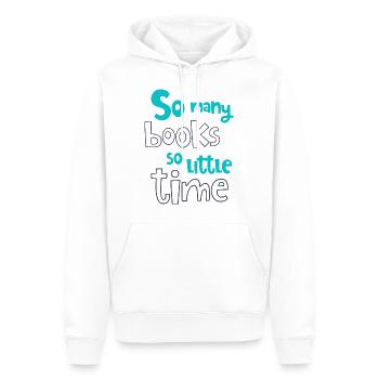 Tant de livres - si peu de temps - Sweat à capuche Premium bio Homme - blanc - Devant - Nico (187cm)