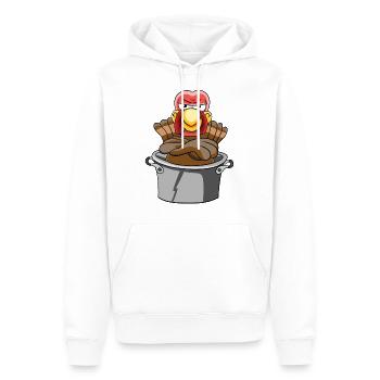 Dinde - Sweat à capuche Premium bio Homme - blanc - Devant - Nico (187cm)