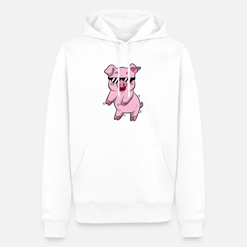 Flossing Schwein - Männer Premium Bio Hoodie - Weiß