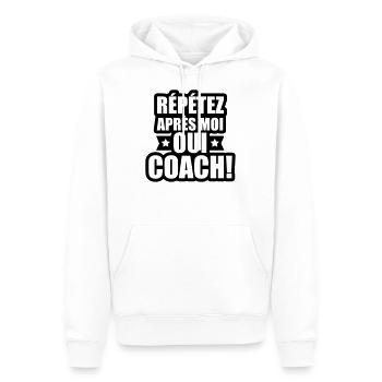 Wiederholen Sie nach mir ja Trainer - Männer Premium Bio Hoodie - Weiß - Vorne - Nico (187cm)