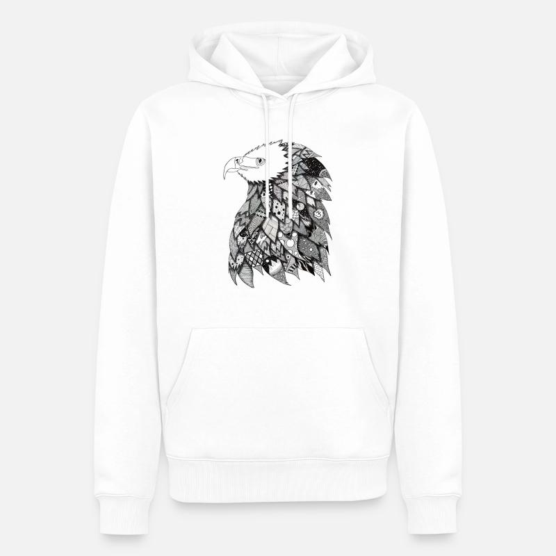 faucon - Sweat à capuche Premium bio Homme - blanc