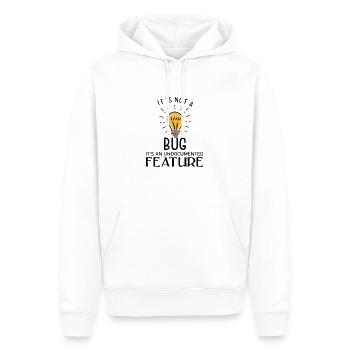 its not a bug its an undocumented feature - Männer Premium Bio Hoodie - Weiß - Vorne - Nico (187cm)
