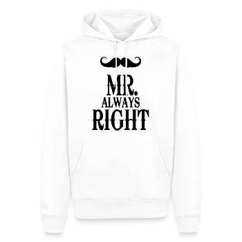 Mr. always right - Partner Shirt - Pärchen - Mann - Sweat à capuche Premium bio Homme - blanc - Devant - Nico (187cm)