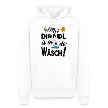 Dirndl Damen - Dirndl in da Wäsch - Männer Premium Bio Hoodie - Weiß - Vorne - Nico (187cm)