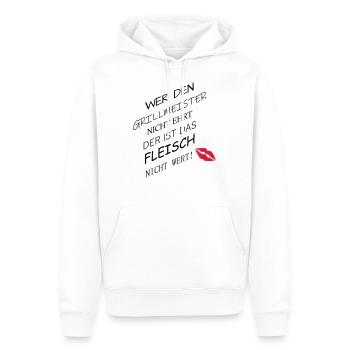 Fleisch nicht wert - Männer Premium Bio Hoodie - Weiß - Vorne - Nico (187cm)