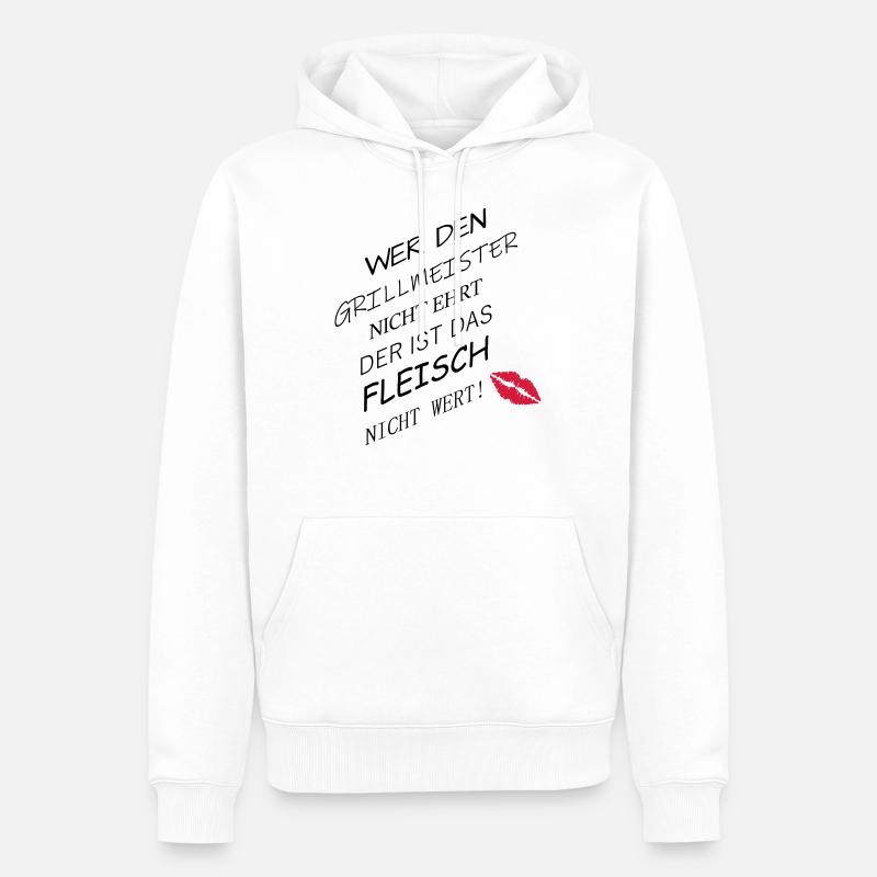Fleisch nicht wert - Männer Premium Bio Hoodie - Weiß