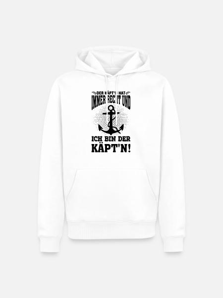 Kapitän Segeln Boot Geschenk - Männer Premium Bio Hoodie - Weiß