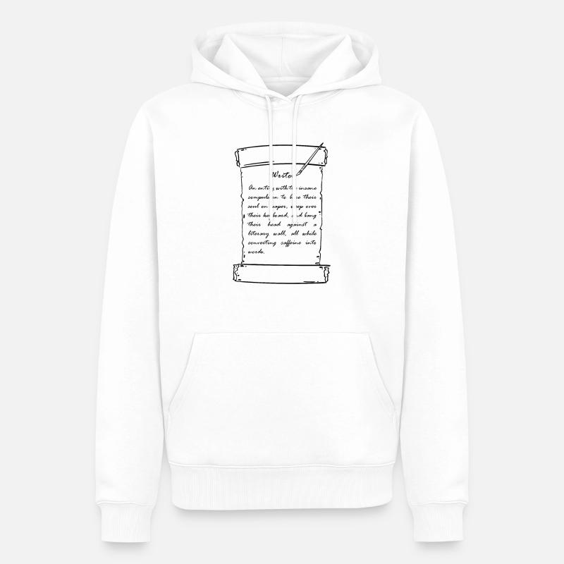 ÉCRIVAIN: définition de l'écrivain - Sweat à capuche Premium bio Homme - blanc