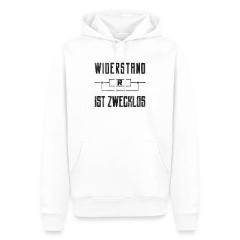 Widerstand ist zwecklos Grunge Style - Männer Premium Bio Hoodie - Weiß - Vorne - Nico (187cm)