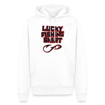 Lucky Fishing Shirt Angler Angeln - Männer Premium Bio Hoodie - Weiß - Vorne - Nico (187cm)