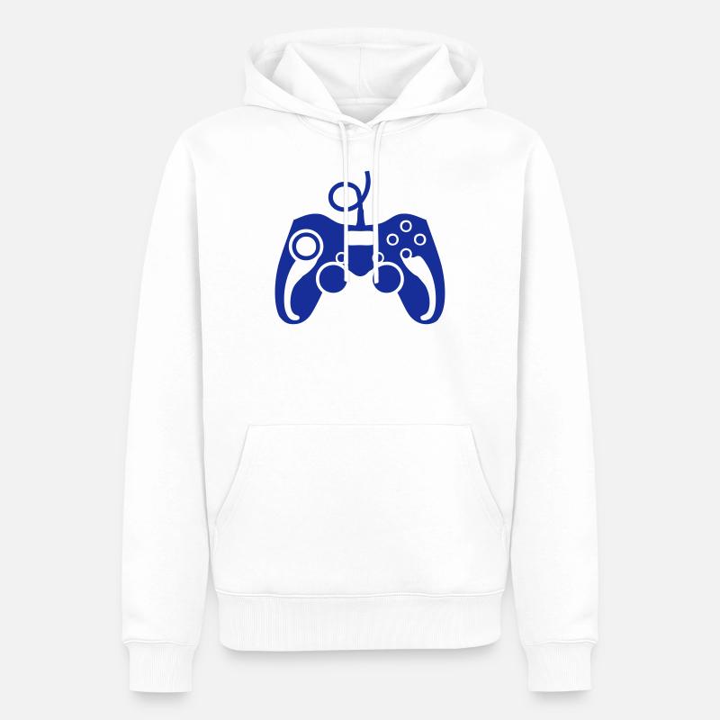Paddle-PC-Videospiel-Controller - Männer Premium Bio Hoodie - Weiß
