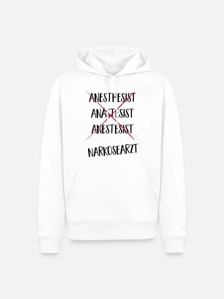 narkosearzt - Männer Premium Bio Hoodie - Weiß