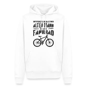 Alter Mann • Fahrrad | Vintage Retro Style - Männer Premium Bio Hoodie - Weiß - Vorne - Nico (187cm)