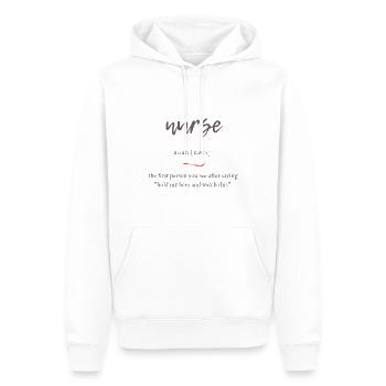 Nurse (Krankenschwester) Convoluted Edition - Männer Premium Bio Hoodie - Weiß - Vorne - Nico (187cm)