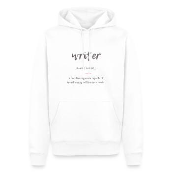 Writer (Schriftsteller) Convoluted Edition - Männer Premium Bio Hoodie - Weiß - Vorne - Nico (187cm)
