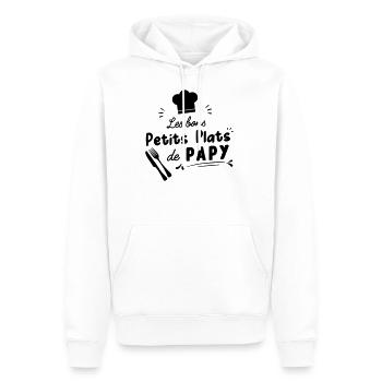 bon petit plat de papy - Sweat à capuche Premium bio Homme - blanc - Devant - Nico (187cm)