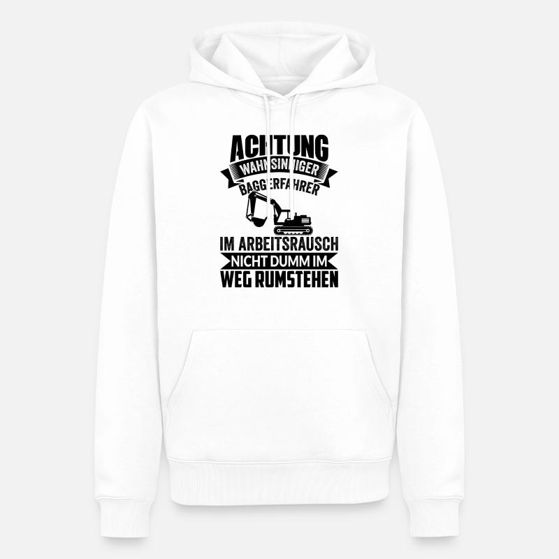 Bagger Baggerführer Baggerfahrer Bau Geschenkidee - Männer Premium Bio Hoodie - Weiß