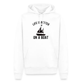 BATEAU: La vie est meilleure sur un bateau - Sweat à capuche Premium bio Homme - blanc - Devant - Nico (187cm)