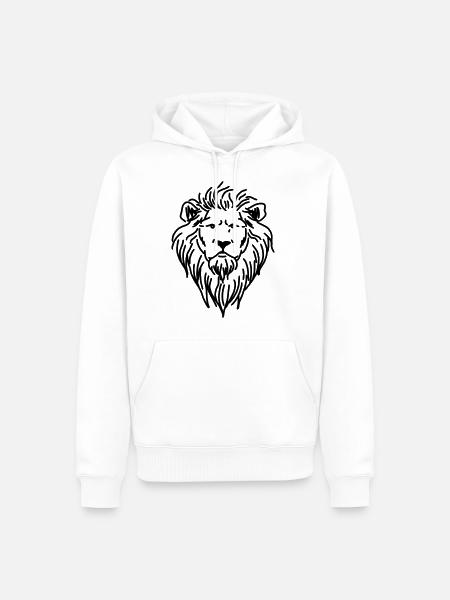 Drawing lion lion head - Men’s Premium Organic Hoodie - white