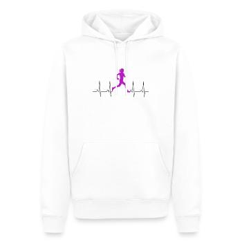 Fitness Running Funny Mesdames EKG Runner Heartbeat - Sweat à capuche Premium bio Homme - blanc - Devant - Nico (187cm)