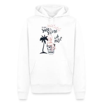 "Sunshine Live Music" Illustration Grafikdesign - Männer Premium Bio Hoodie - Weiß - Vorne - Nico (187cm)