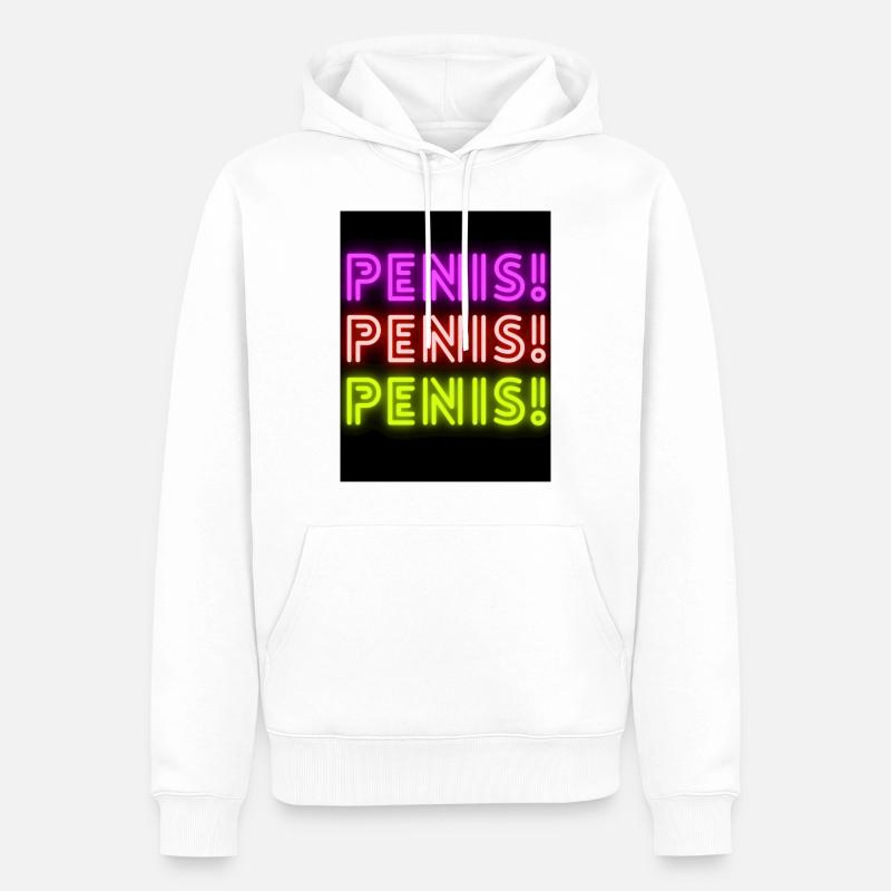 Néon PENIS Party - Sweat à capuche Premium bio Homme - blanc