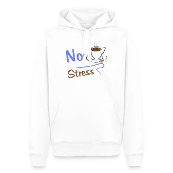 No stress - Men’s Premium Organic Hoodie - white - Front - Nico (187cm)