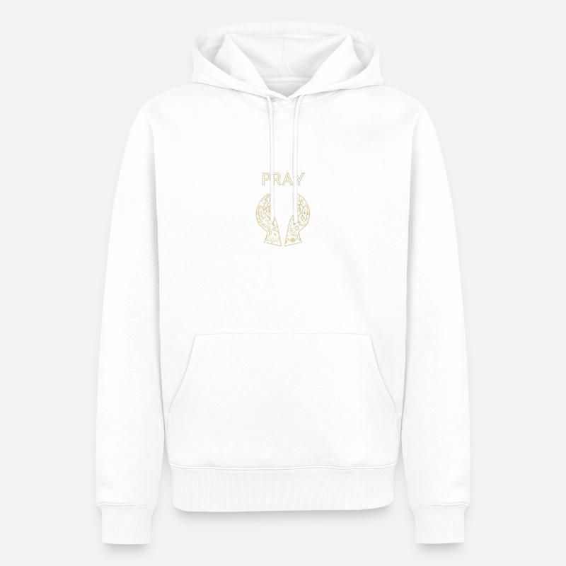 Priez l'Islam Allah La Mecque - Sweat à capuche Premium bio Homme - blanc