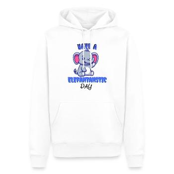 Elefantastic Day Elephant Drôle Dire drôle - Sweat à capuche Premium bio Homme - blanc - Devant - Nico (187cm)