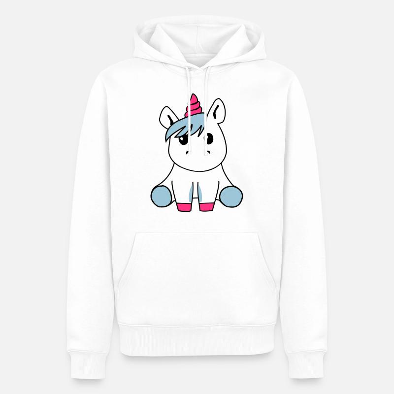 kleines Einhorn - Männer Premium Bio Hoodie - Weiß