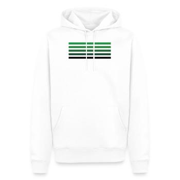 Rayé vert - Sweat à capuche Premium bio Homme - blanc - Devant - Nico (187cm)
