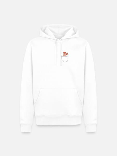 Süßer Fuchs in der Hemdtasche - Männer Premium Bio Hoodie - Weiß