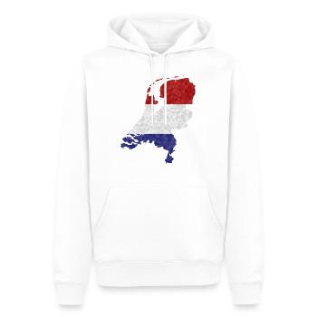 Pays-Bas Drapeau Contour Polygone Holland Drapeau - Sweat à capuche Premium bio Homme - blanc - Devant - Nico (187cm)