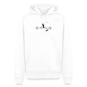 Herzschlag Herzlinie Herzfrequenz Angler T-Shirt - Männer Premium Bio Hoodie - Weiß - Vorne - Nico (187cm)