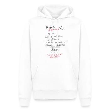 Recette de l'amour - Sweat à capuche Premium bio Homme - blanc - Devant - Nico (187cm)