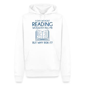 Lesen - Männer Premium Bio Hoodie - Weiß - Vorne - Nico (187cm)