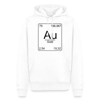 Or, tableau périodique, chimie, physique, élément - Sweat à capuche Premium bio Homme - blanc - Devant - Nico (187cm)