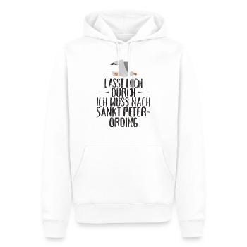 Lasst mich durch ich muss nach Sankt Peter Ording - Männer Premium Bio Hoodie - Weiß - Vorne - Nico (187cm)