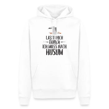 Lasst mich durch ich muss nach Husum Möwe - Männer Premium Bio Hoodie - Weiß - Vorne - Nico (187cm)